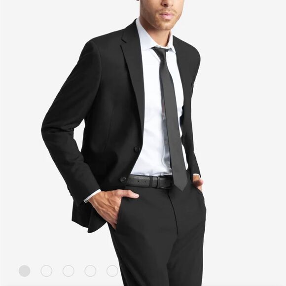 REACTION KENNETH COLE SLIM FIT FLEX SUIT BLACK JACKET 36R NWT IN PKG - Picture 1 of 8